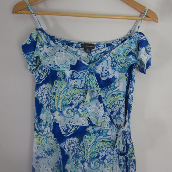 Limited Womens Small Blue Maritime Paisley Dress Knit Ruffle Sundress NWT $99 S - Picture 8 of 11